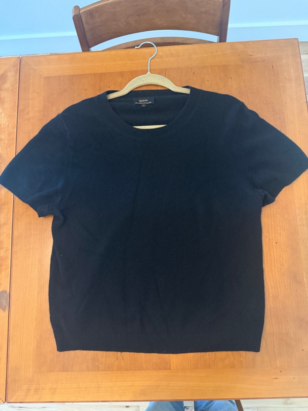 Quince Mongolian Cashmere Tee Black L